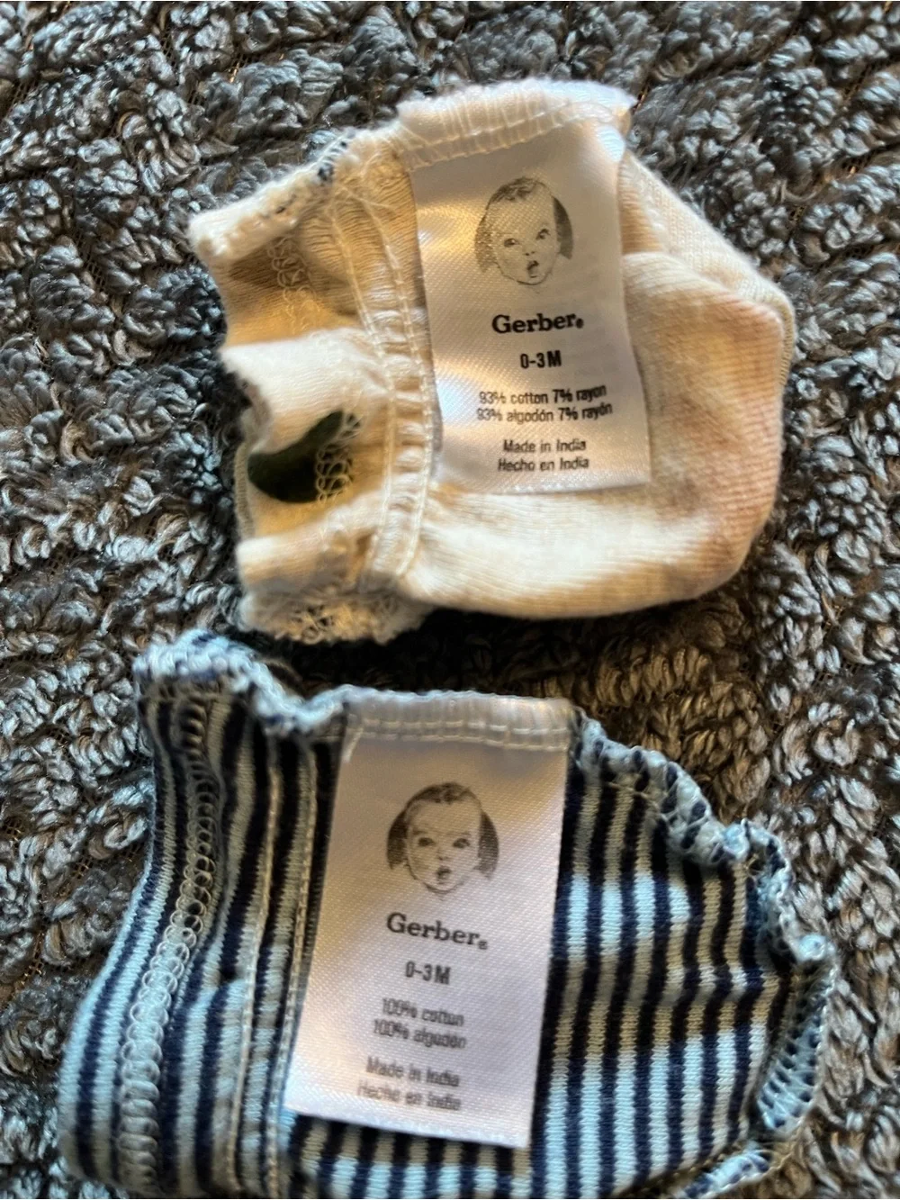 Gerber Baby Mittens - White Fox/Tree Print & Navy Stripes